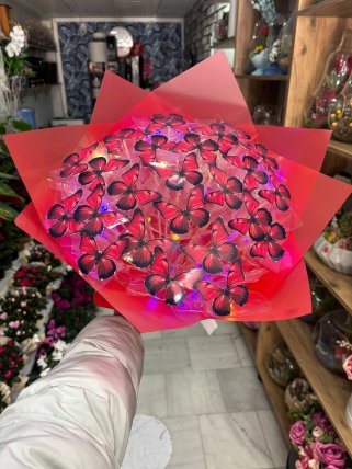 Kırmızı Kelebek Buketi - Çiçekçi Kütahya