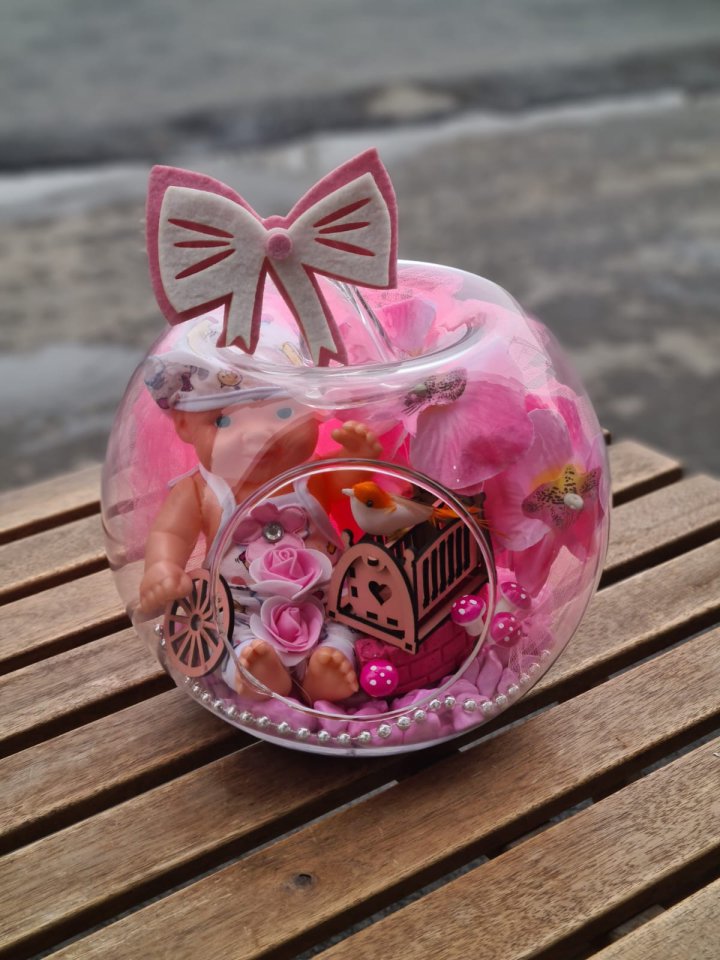 Yapay Kız Bebek Terrarium - Kütahya Melis Çiçekçi