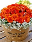Çiçekçi - İsme Özel Kutuda Turuncu Güller