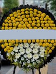 Çiçekçi - Sarı Beyaz Çiçekli Cenaze Çelengi