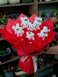 Çiçekçi - Kırmızı Ayıcık Buketi