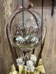 Çiçekçi - Kahverengi Şeffaf Balonlu Çiçek