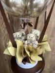 Çiçekçi - Kahverengi Şeffaf Balonlu Çiçek